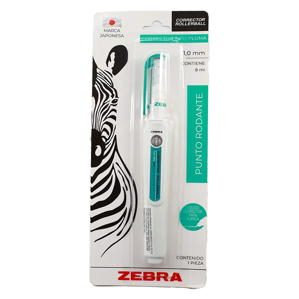 CORRECTOR LIQUIDO ROLLERBALL BLISTER ZEBRA 1 PIEZA