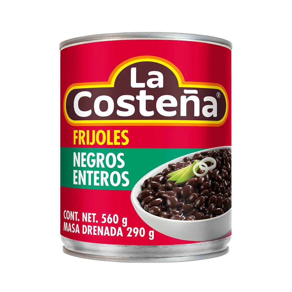 Frijoles negros enteros La Costeña 560 g