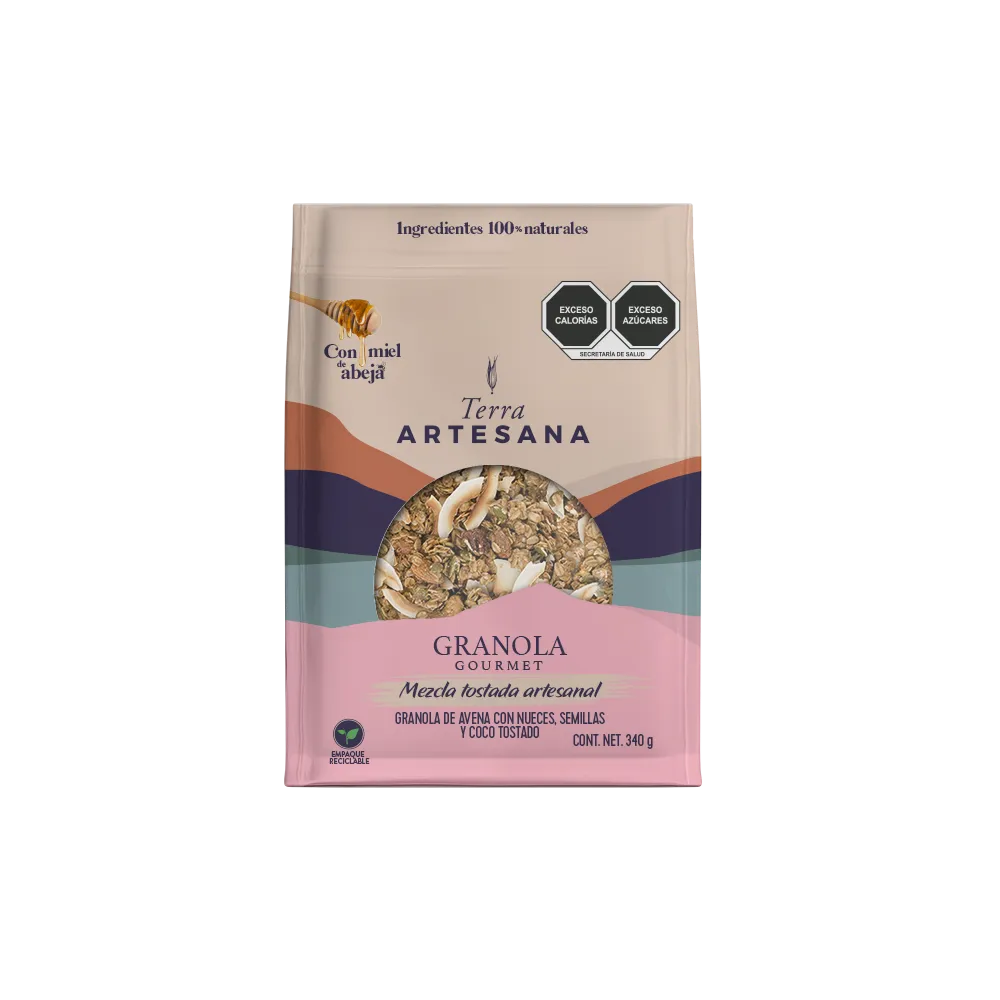 GRANOLA GOURMET CON MIEL DE ABEJA TERRA ARTESANA 340 GRAMOS