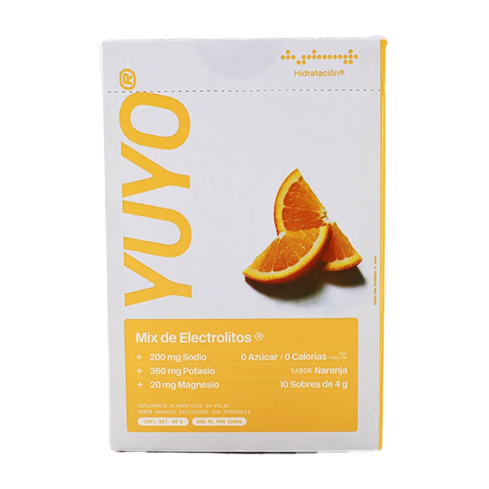 BEBIDA REHIDRATANTE EN POLVO NARANJA YUYO 4 GRAMOS