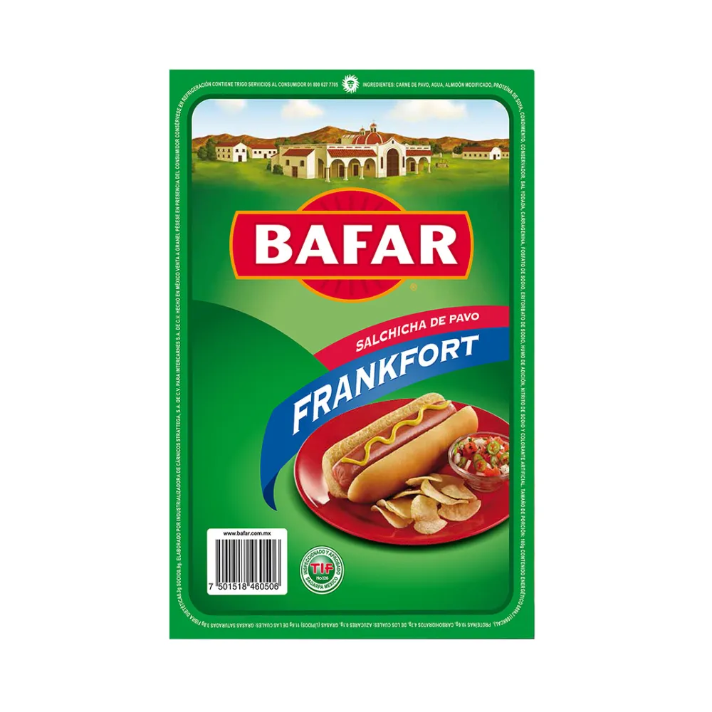Salchicha Frankfurt De Pavo Bafar 1 Kg