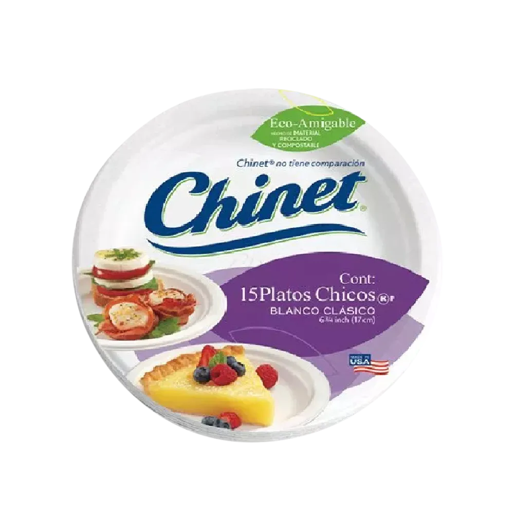 Plato Desechable Chico No. 6 Chinet 15 Pza