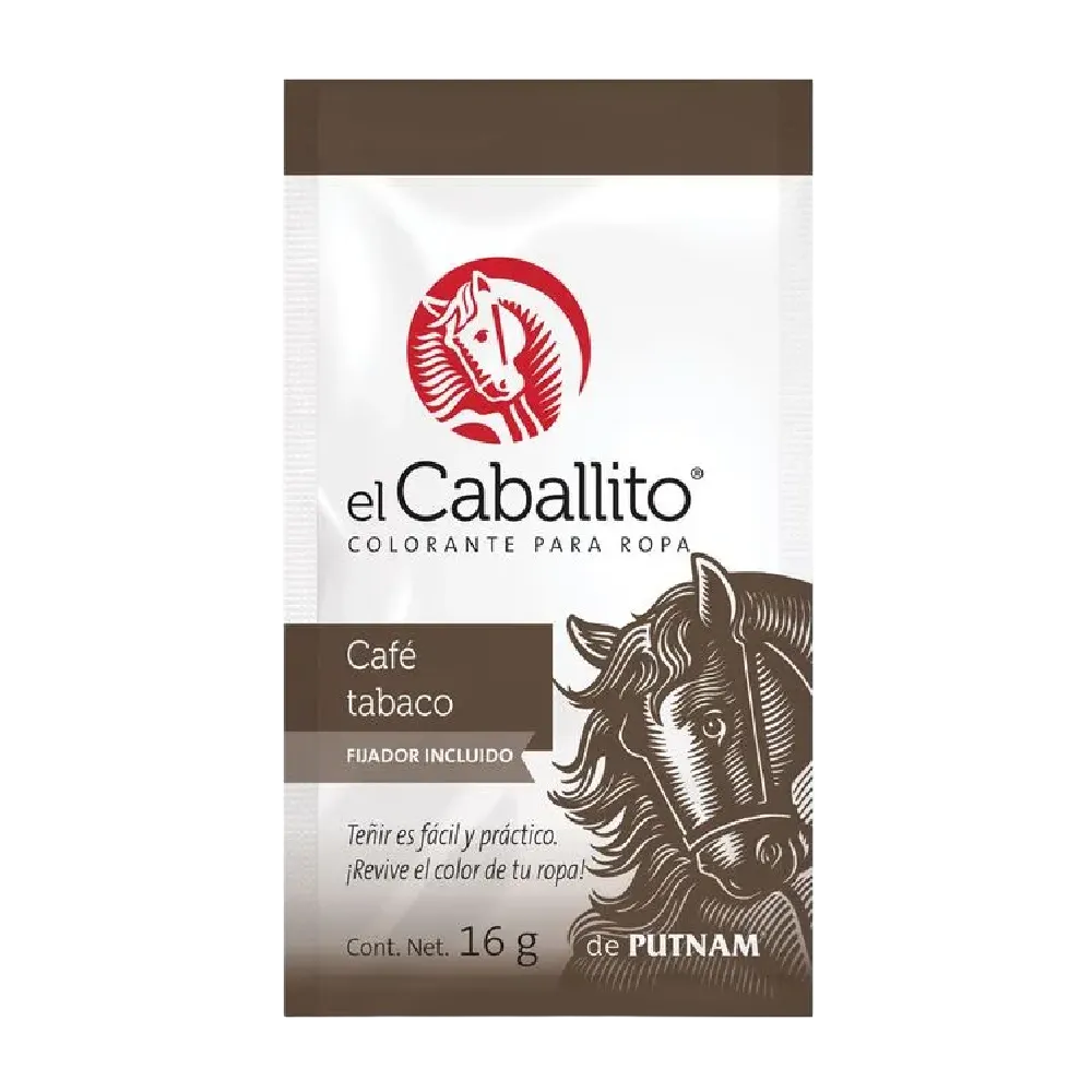 Colorante Café tabaco Para Ropa El Caballito 16 g