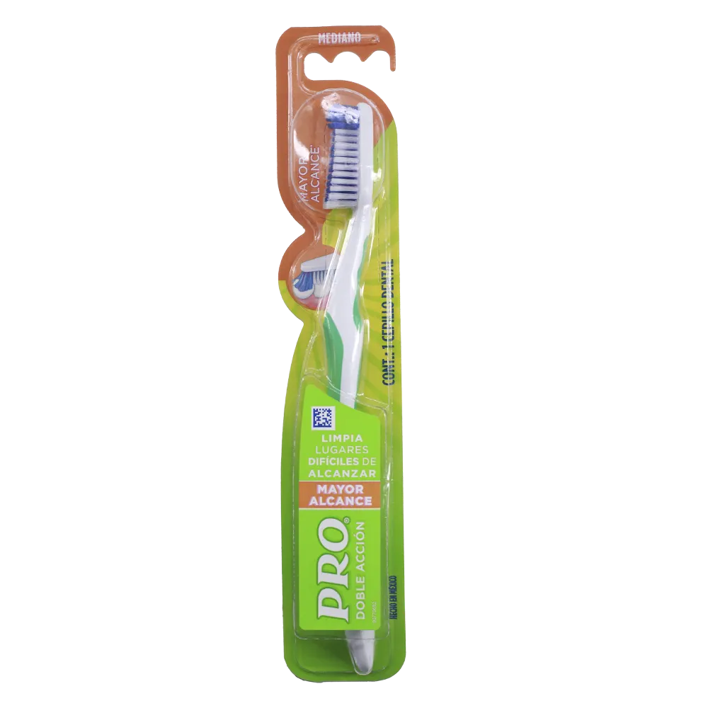 Cepillo Dental Mayor Alcance Doble Accion Pro 1 Pza