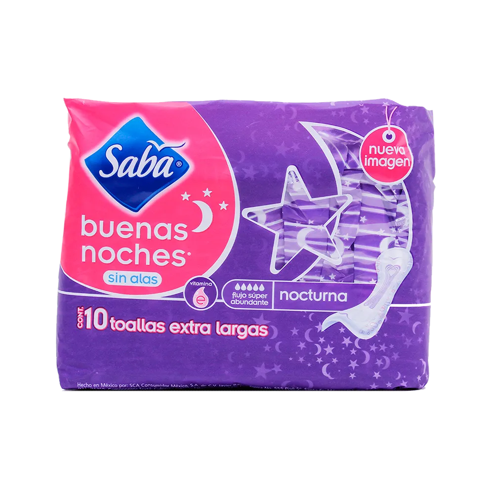 Toalla sin alas Buenas Noches Saba 10 Pza
