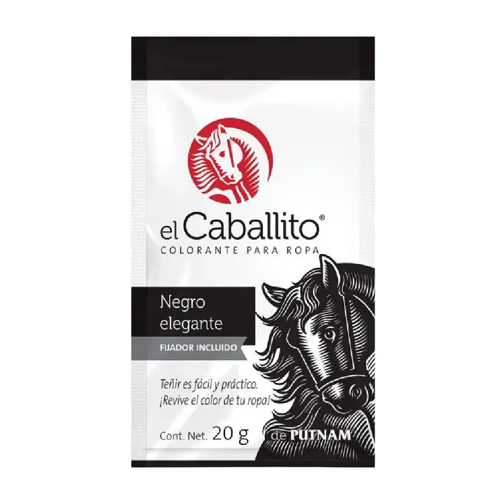 Colorante Negro Para Ropa El Caballito 20 g