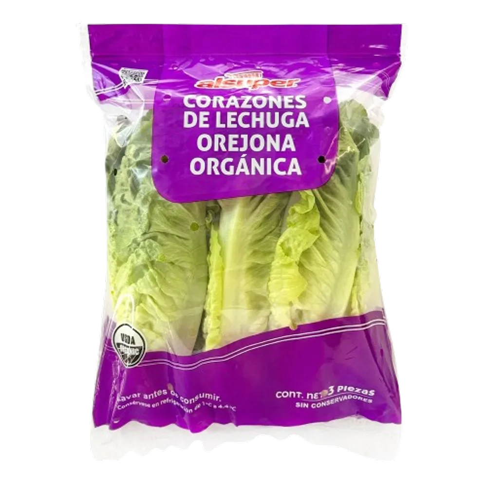 CORAZONES DE LECHUGA OREJONA ORGANICA ALSUPER 1 PIEZA