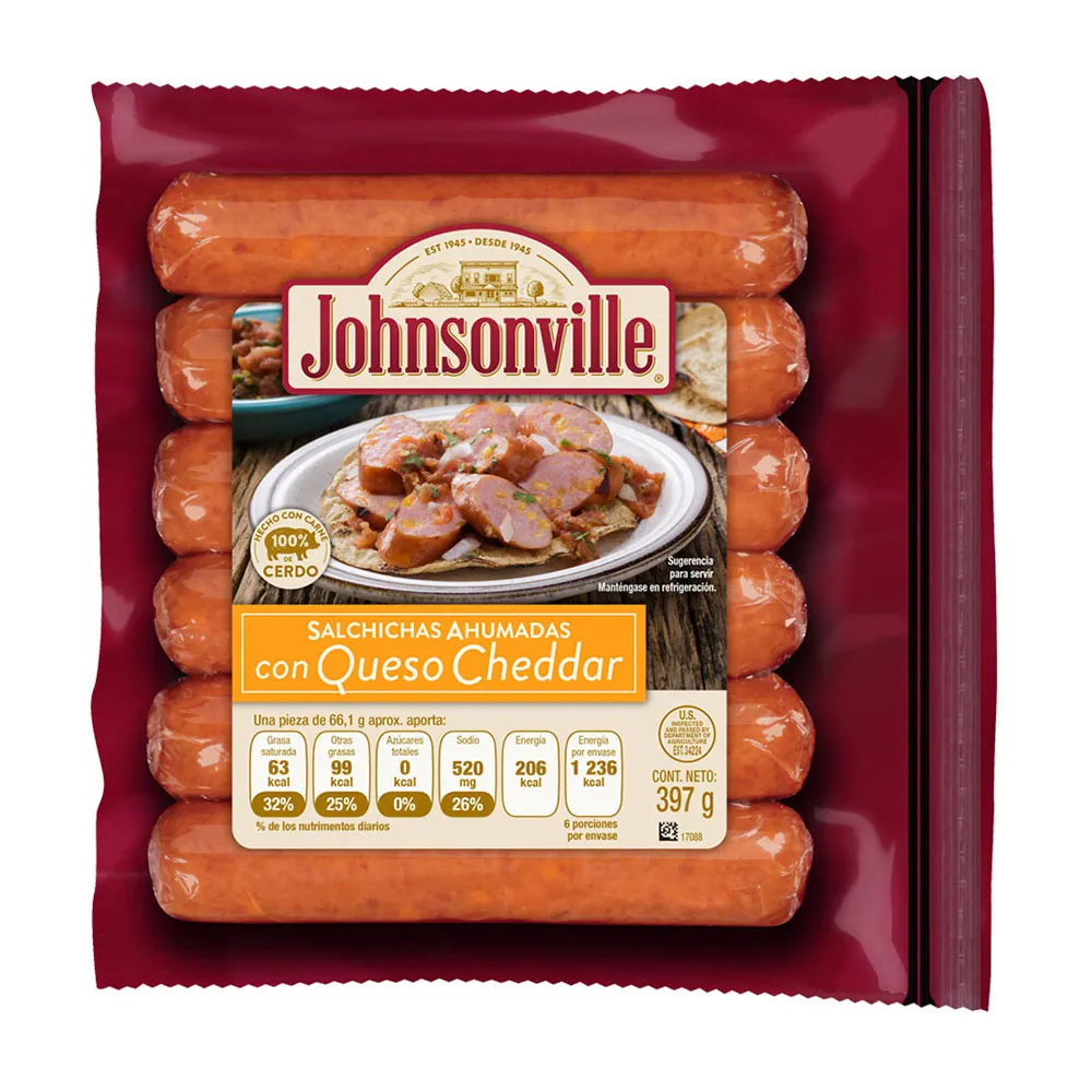 Salchicha Ahumada Chedar Johnsonville 397 Gr