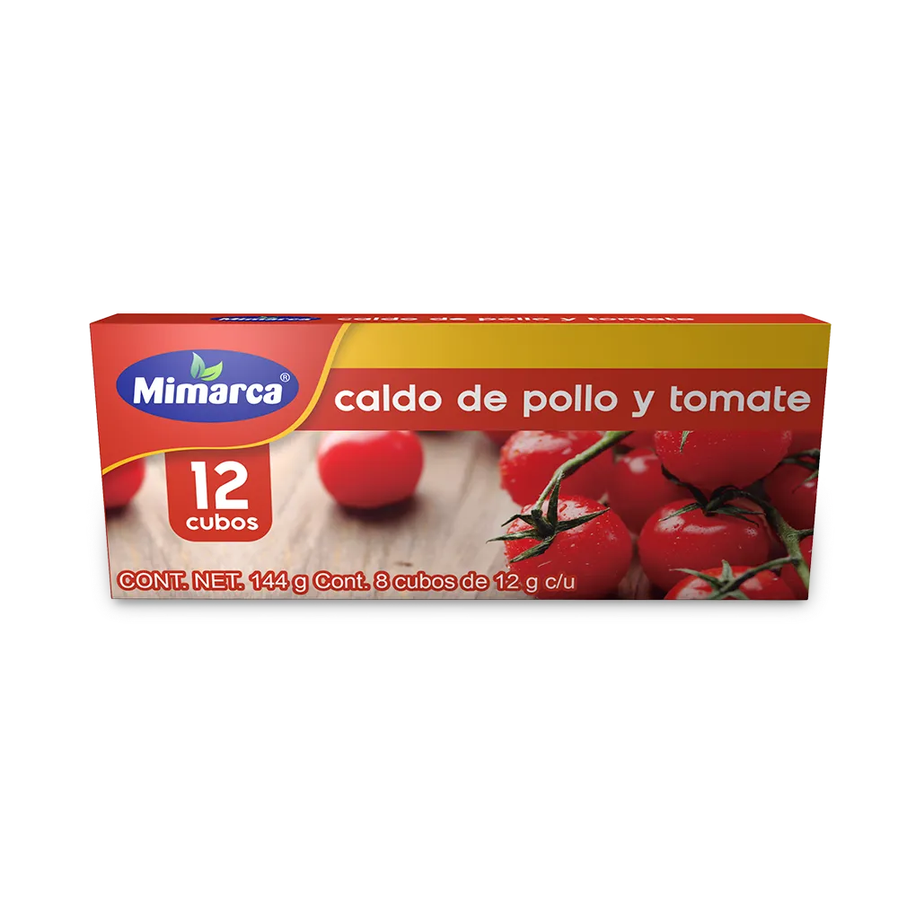Consomes Caldo 12 Cubos De Pollo Con Tomate Mimarca 144 Gr