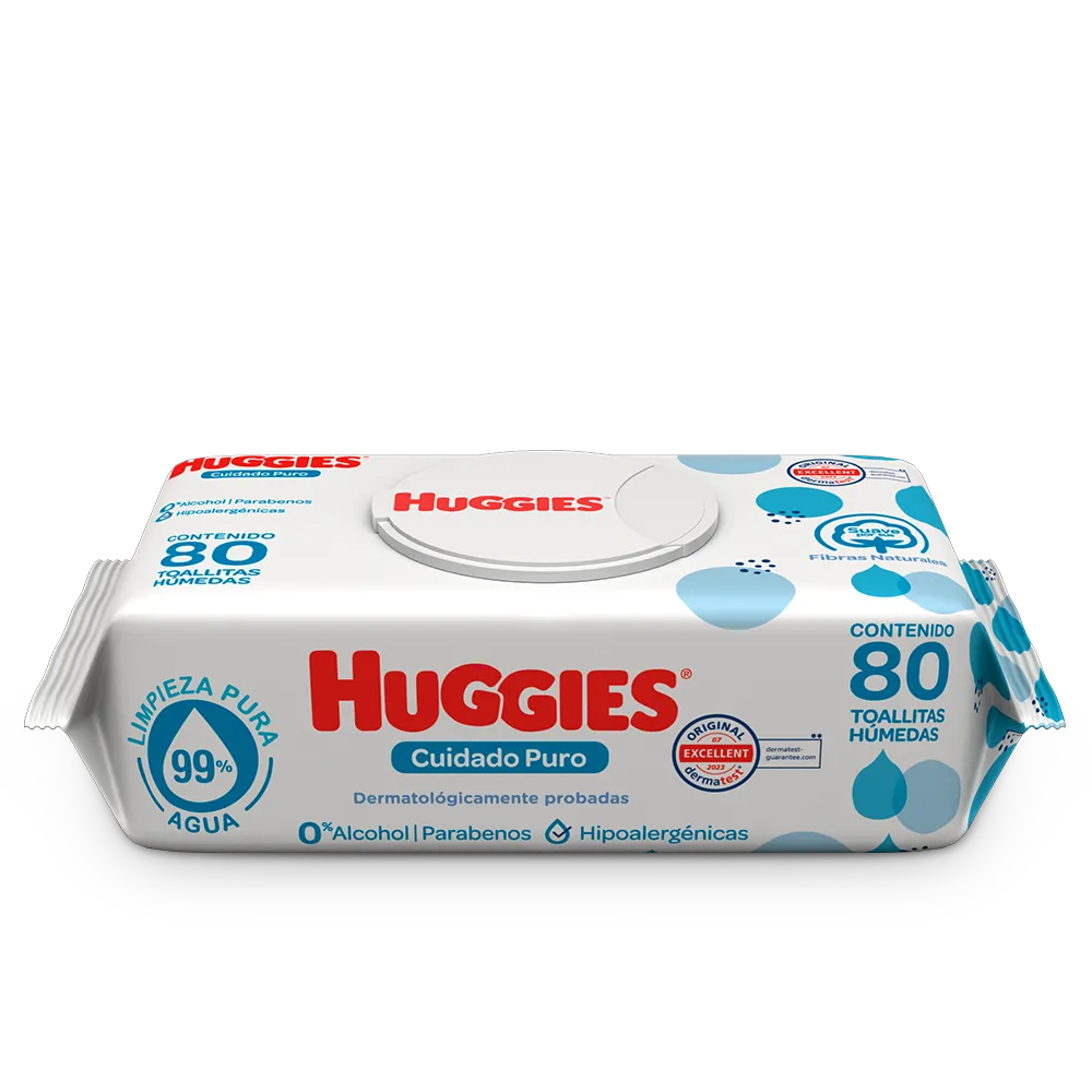 Toallitas Humedas Cuidado Puro Sin Aroma Huggies 80 Pza