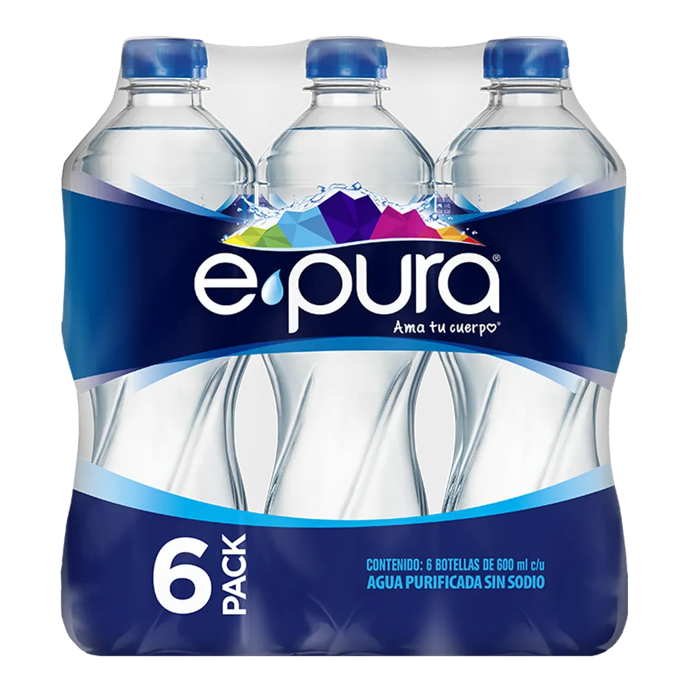 Agua Purificada 6 Pack Epura 600 Ml