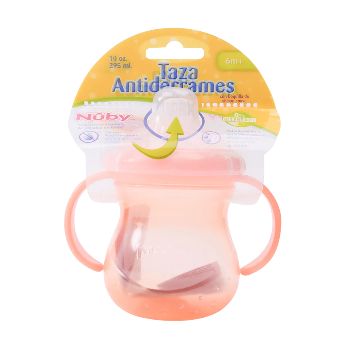 Taza Antiderrames 10 Oz Entrenador Nuby 1 Pza