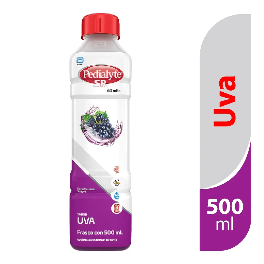 Pedialyte 60 Meq Suero Oral Uva Abbott 500 Ml