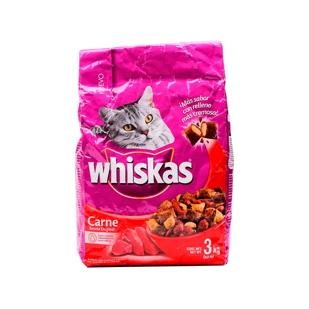 Alimento Seco Para Gatos Receta Original Whiskas 3 Kg