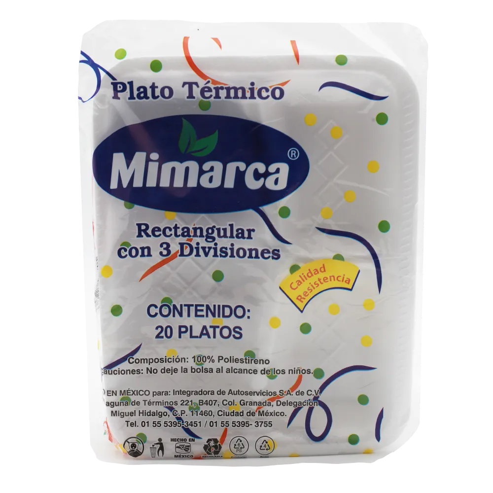 Plato Termico Division Rectangular 18.1X23.3 Mimarca 20 Pza