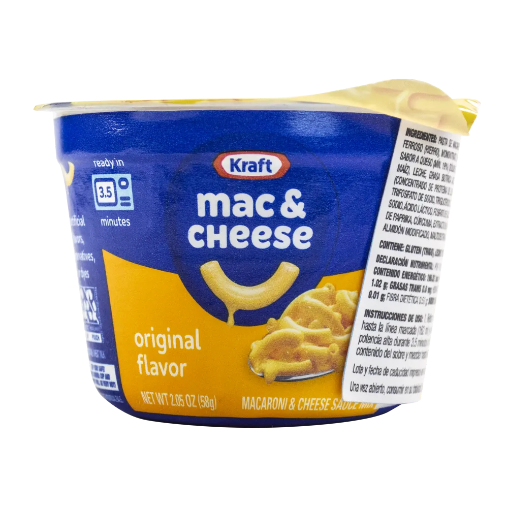 Pasta De Macarrones Con Queso En Taza Kraft 58 Gr