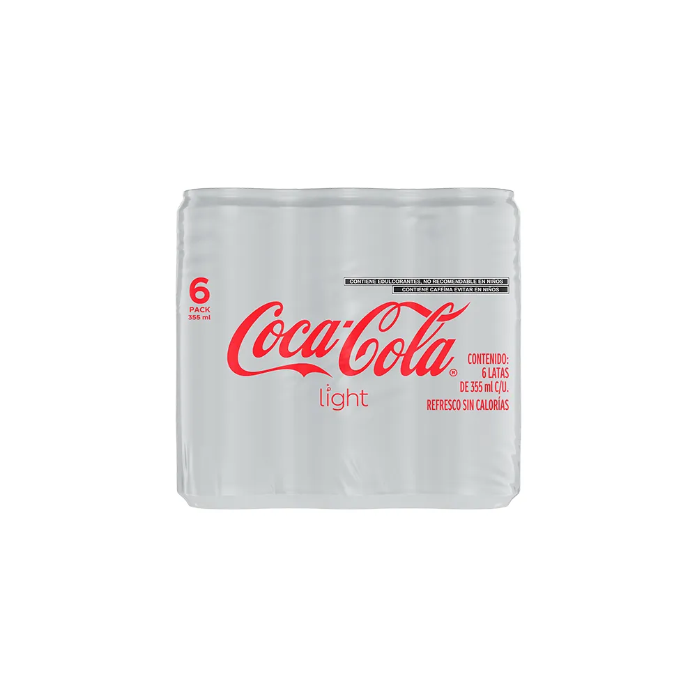 Refresco 6 Pack Lata Coca Cola Light 355Ml