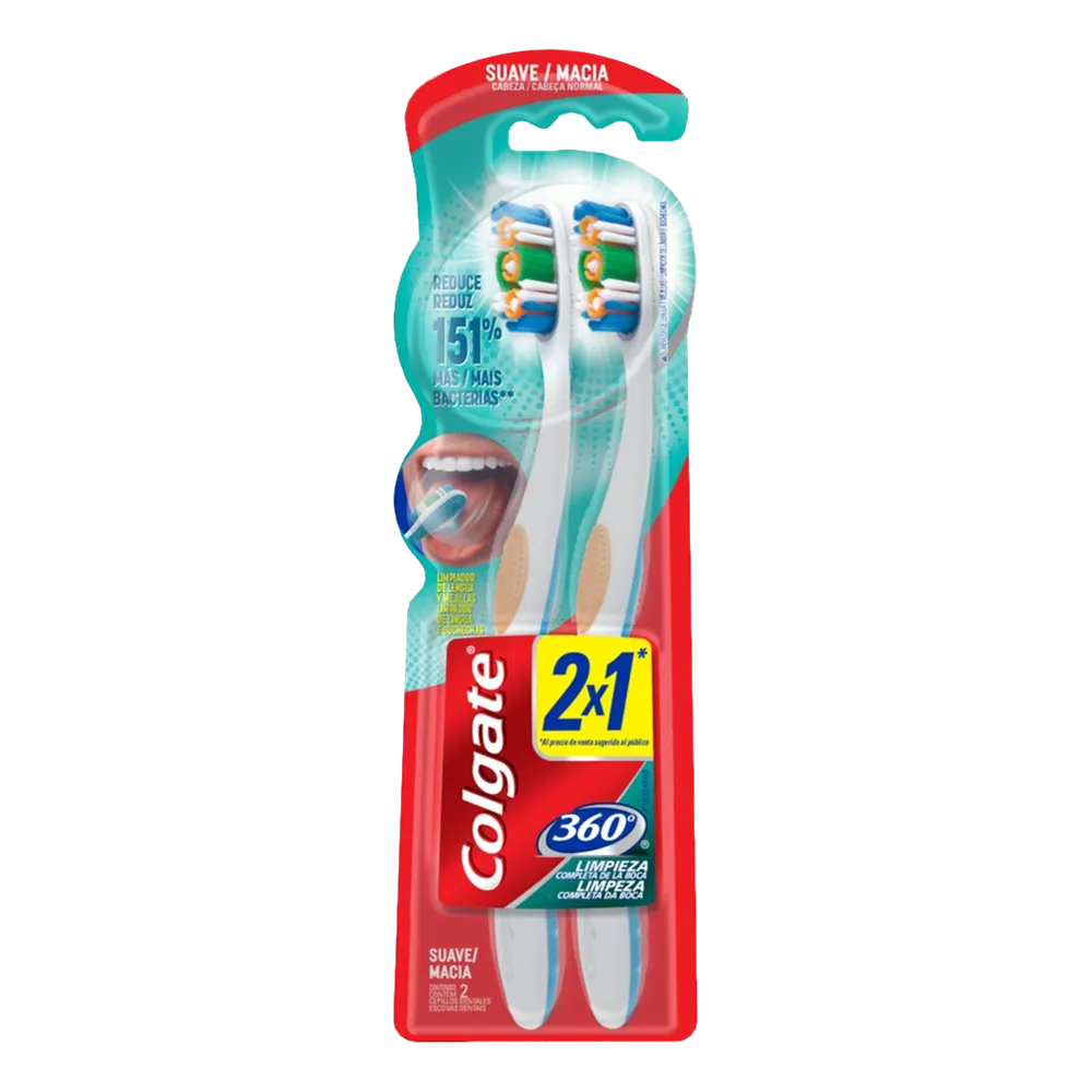 Cepillo Dental 2X1 360 Colgate 2 Pza
