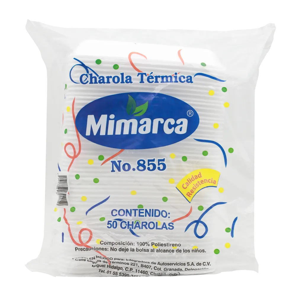 Charola Termica No. 855 Blanco Mimarca 50 Pza