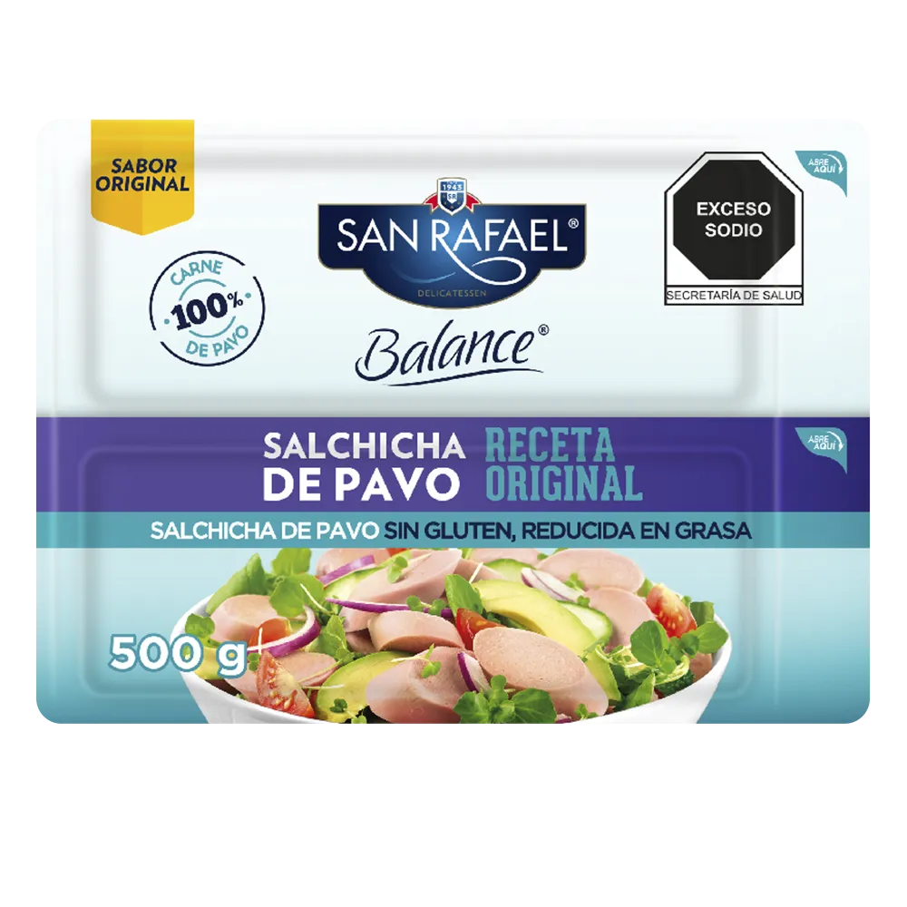 Salchicha De Pavo Balance San Rafael 500 Gr