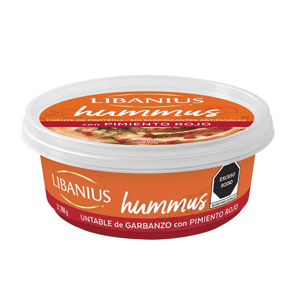 Hummus Con Pimiento Rojo Y Alba Libanius 280 Gr