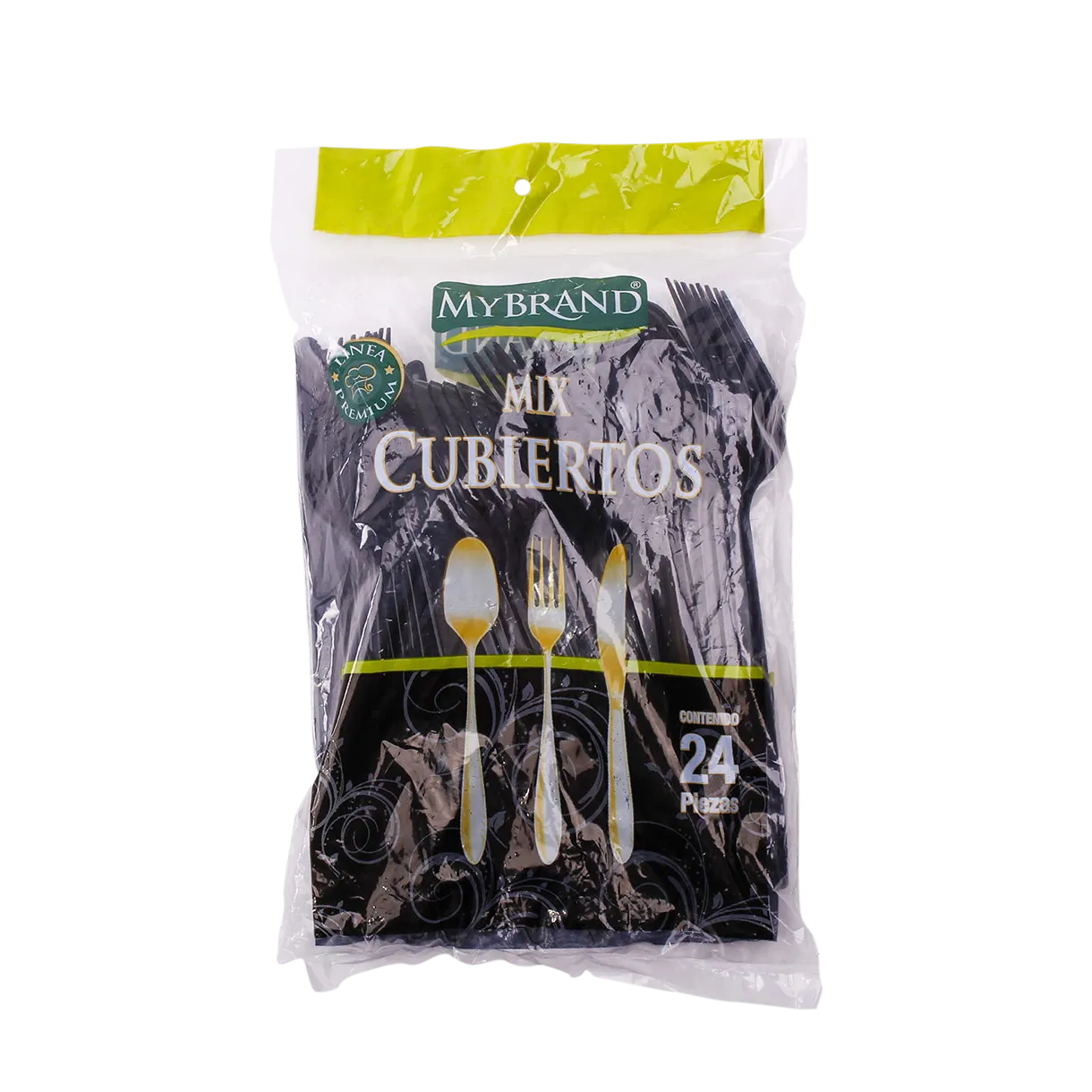 Mix De Cubiertos Desechables Premium Mybrand 24 Pza