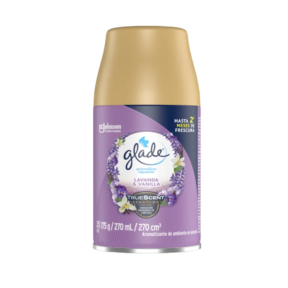 Aromatizante Aerosol Repuesto Auto Lavanda Glade 270 Ml