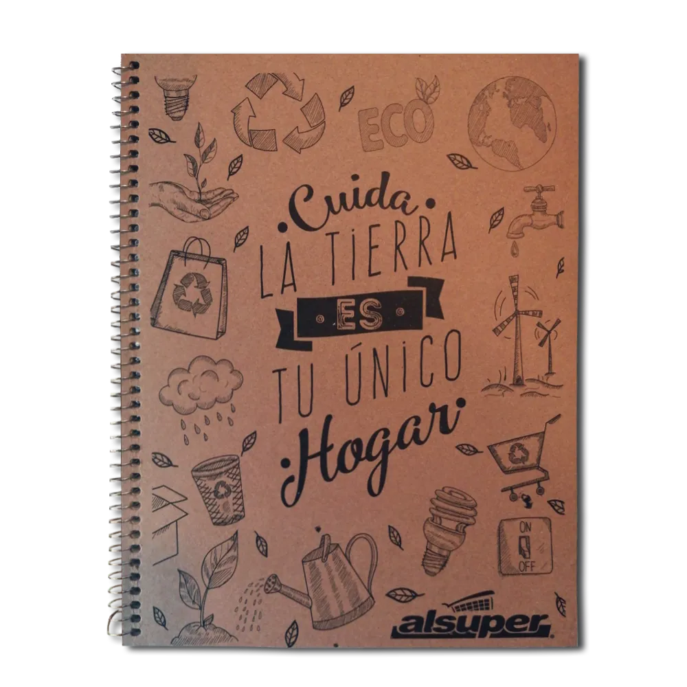 Cuaderno Ecologico 100 Hojas Raya Alsuper 1 Pz