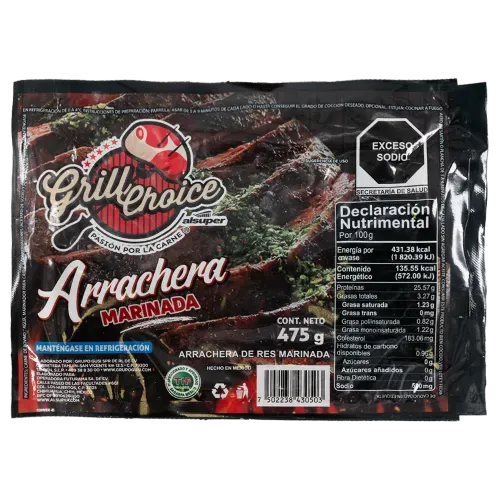 Arrachera Marinada Grill Choice 475 g