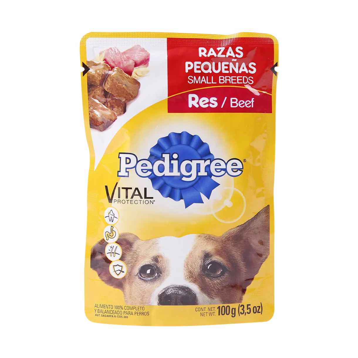 Alimento Humedo Para Perro Pouch Res Razas Pequeñas Pedigree 100 g