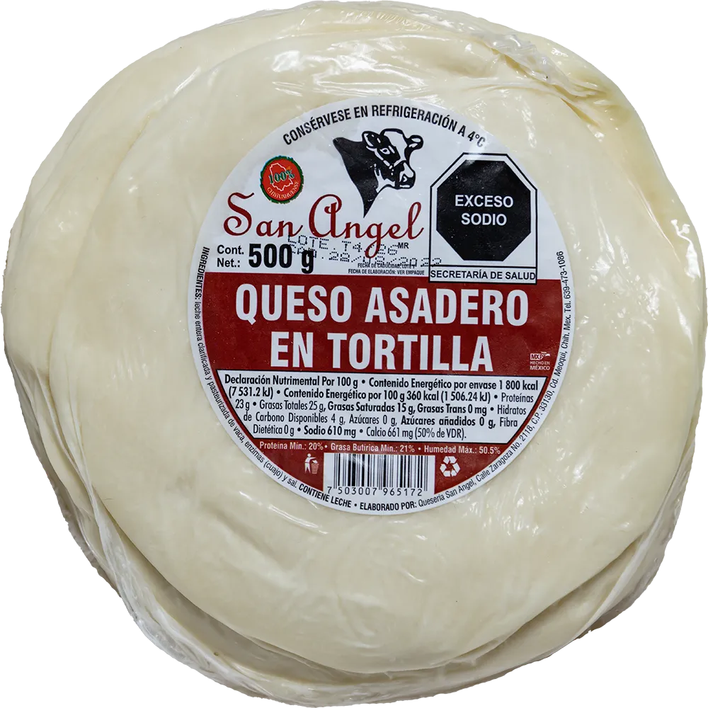 Queso Asadero En Tortilla San Angel 500 g