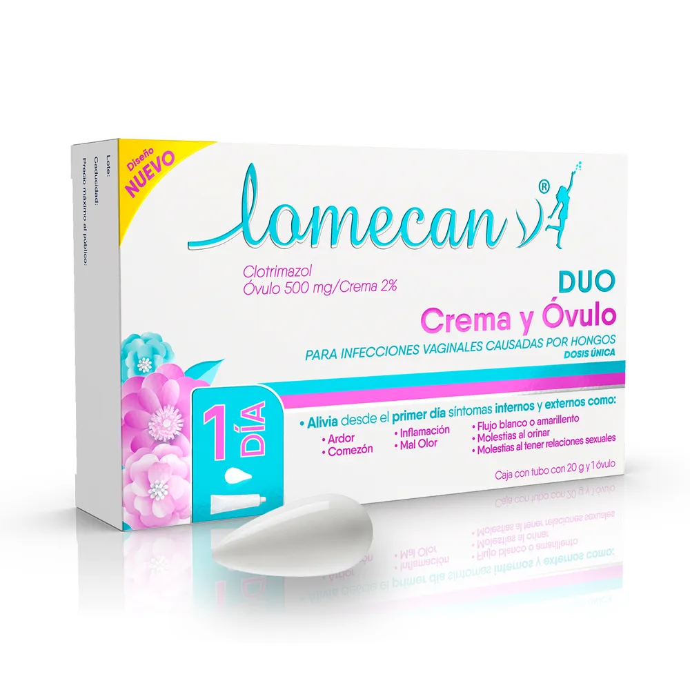 LOMECAN V DUO 3 OVULOS Y CREMA GENOMMA LAB 66 GRAMOS