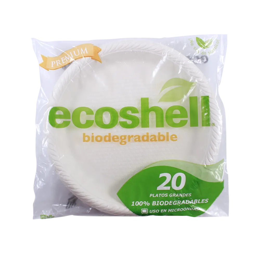 Plato Grande 9" Biodegradable Ecoshell 20 Pza