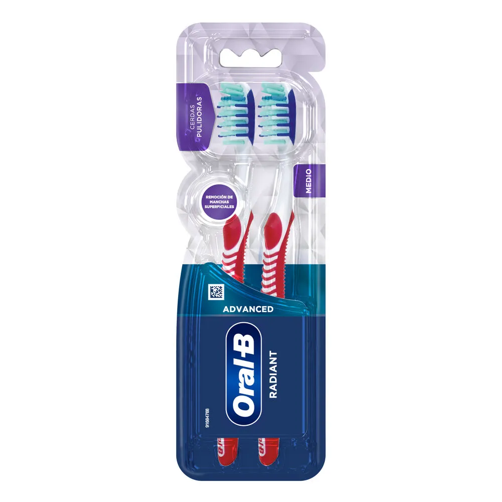 Cepillo Dental 2X1 3D White Mediano Oral B 2 Pza