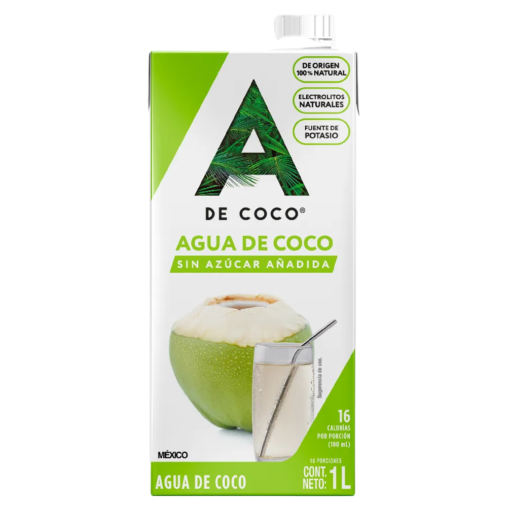 Agua De Coco 100% Natural A De Coco 1 Lt