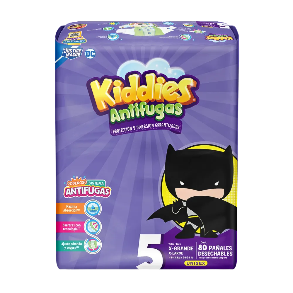 Pañal Kiddies Antifugas Talla 5 X Grande   80 Pza