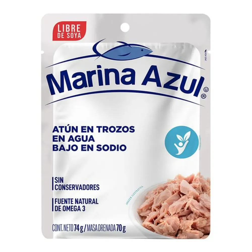Atun Pouch Bajo En Sodio En Agua Marina Azul 74 g