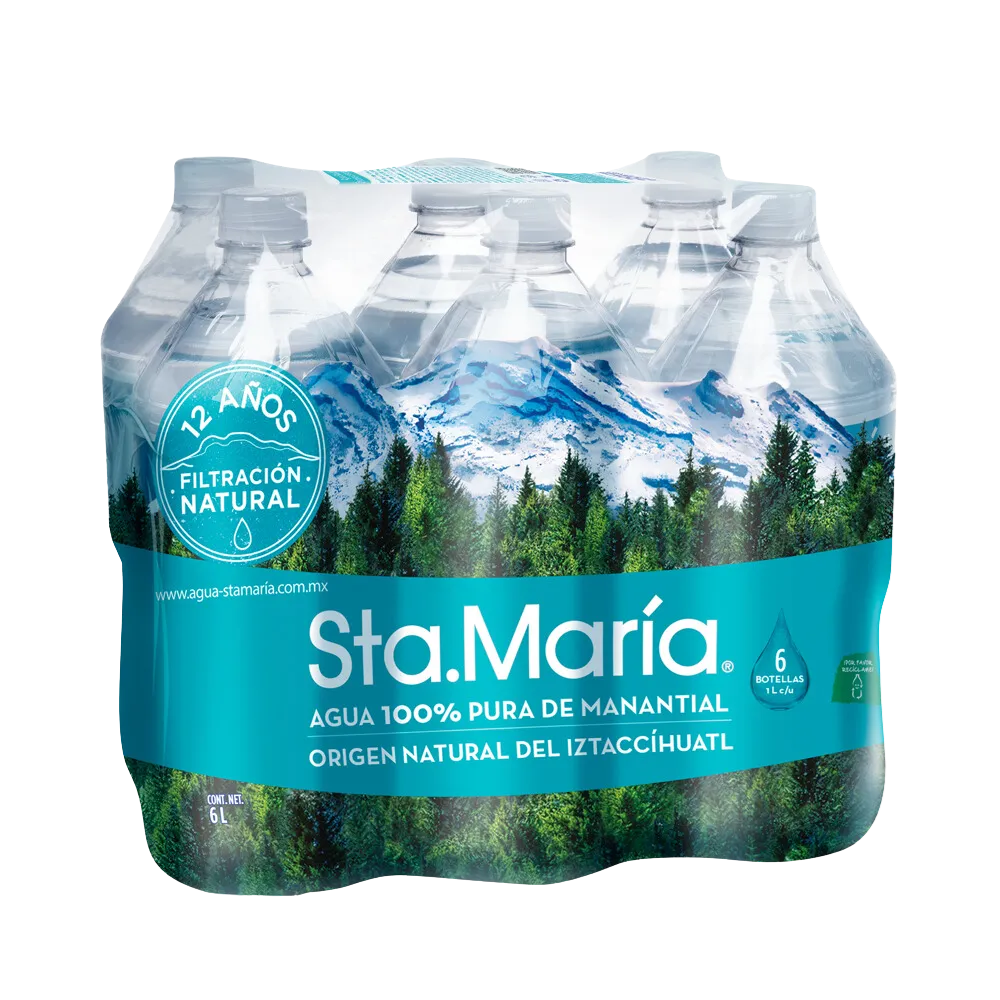 Agua De Manantial 6 Pack Santa Maria 1 Lt