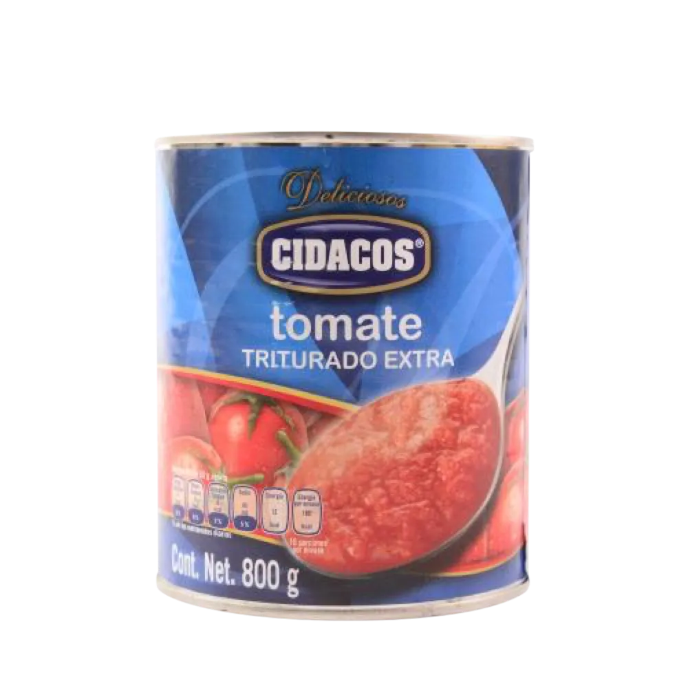 Tomate Entero Triturado Extra Cidacos 800 Gr