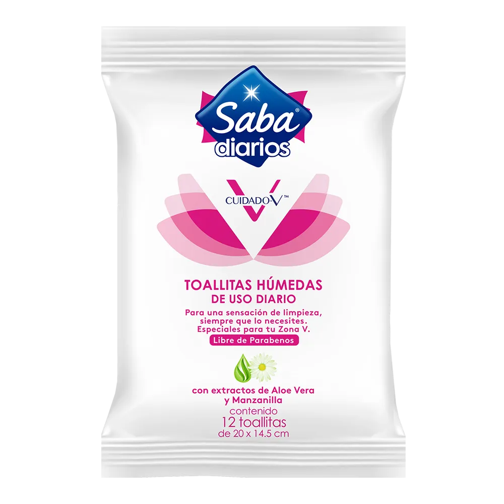 Toallas Humedas Femenina Saba 12 Pza