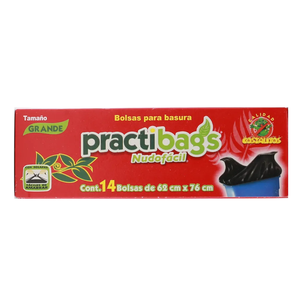 Bolsa Para Basura Nudo Facil G 62X76 Practibags 14 Pza