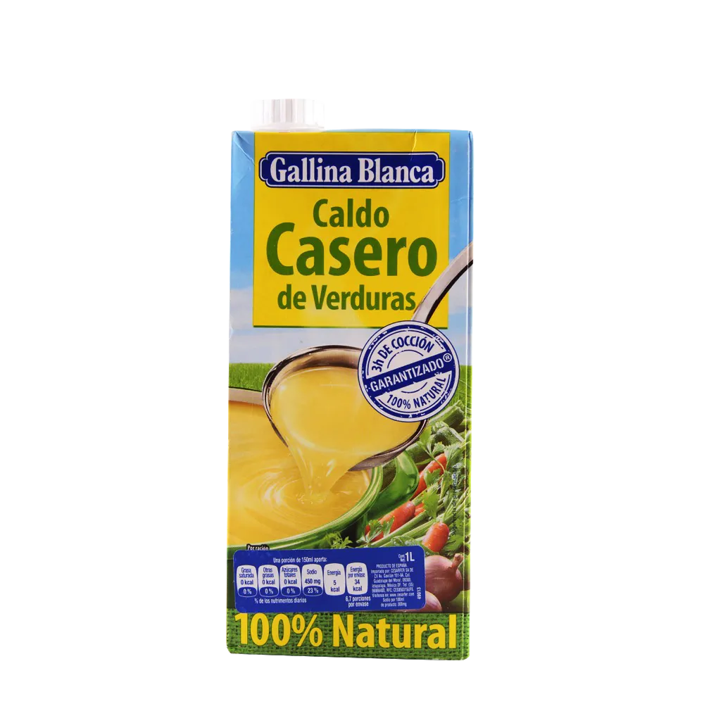 Caldo Casero De Verduras Sin Gluten Liquido Gallina Blanca 1 Lt
