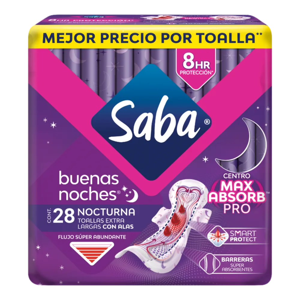 Toalla Alas Buenas Noches Saba 28 Pza
