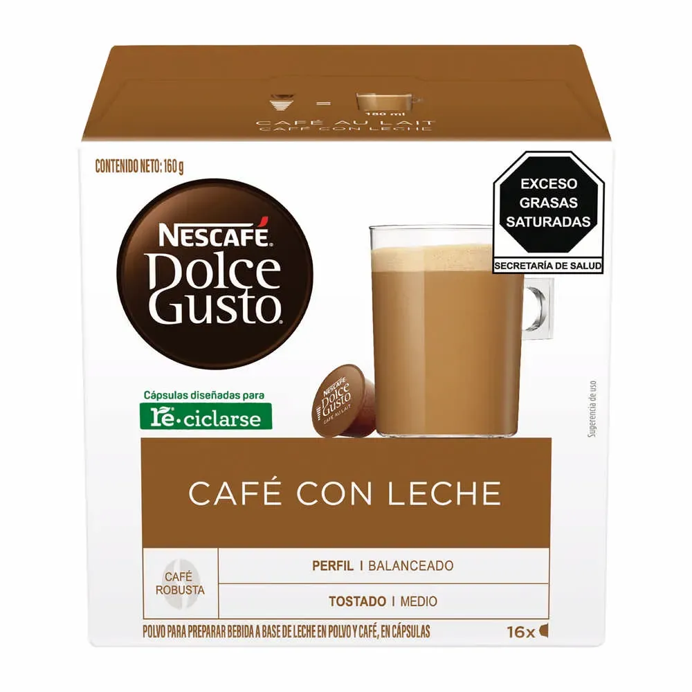 Cafe Liquido Capsulas Con Leche Nescafe 160 Gr