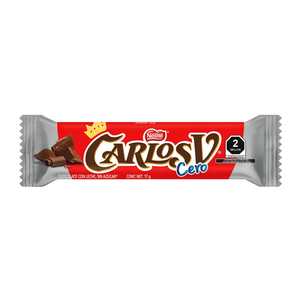 Barra De Chocolate Carlos V Sin Azucar Nestle 17 g