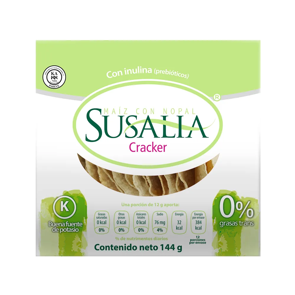 Crackers De Maiz Con Nopal Maiz Y Nopal Susalia 144 g