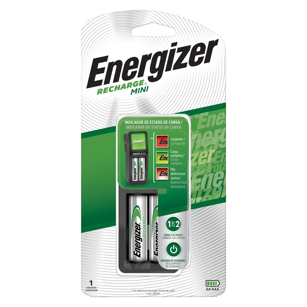 Cargador De Pilas Mini Baterias Con 2 Pzs Energizer 1 Pz
