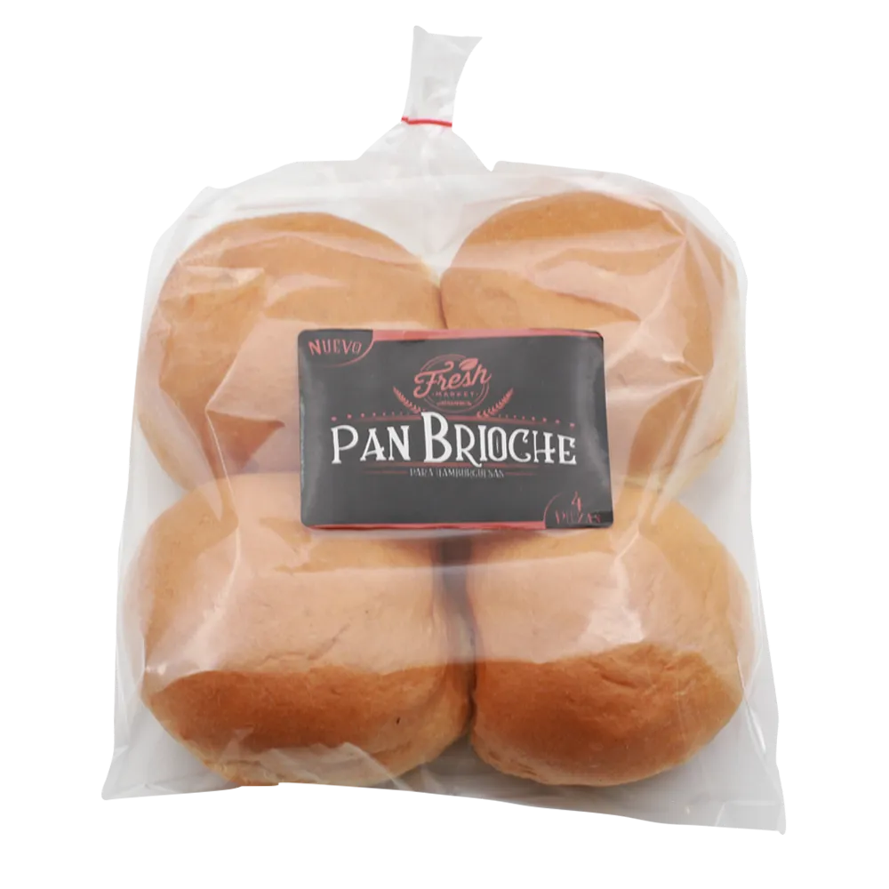 Pan Brioche Para Hamburguesa Fresh Market 4 Pza