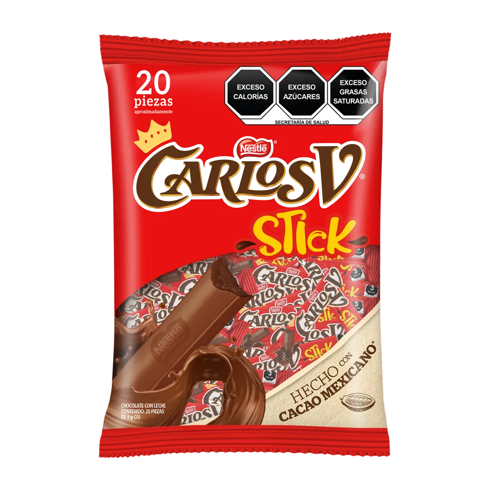 Bolsa Con Chocolate Stick Carlos V Nestle 160 g