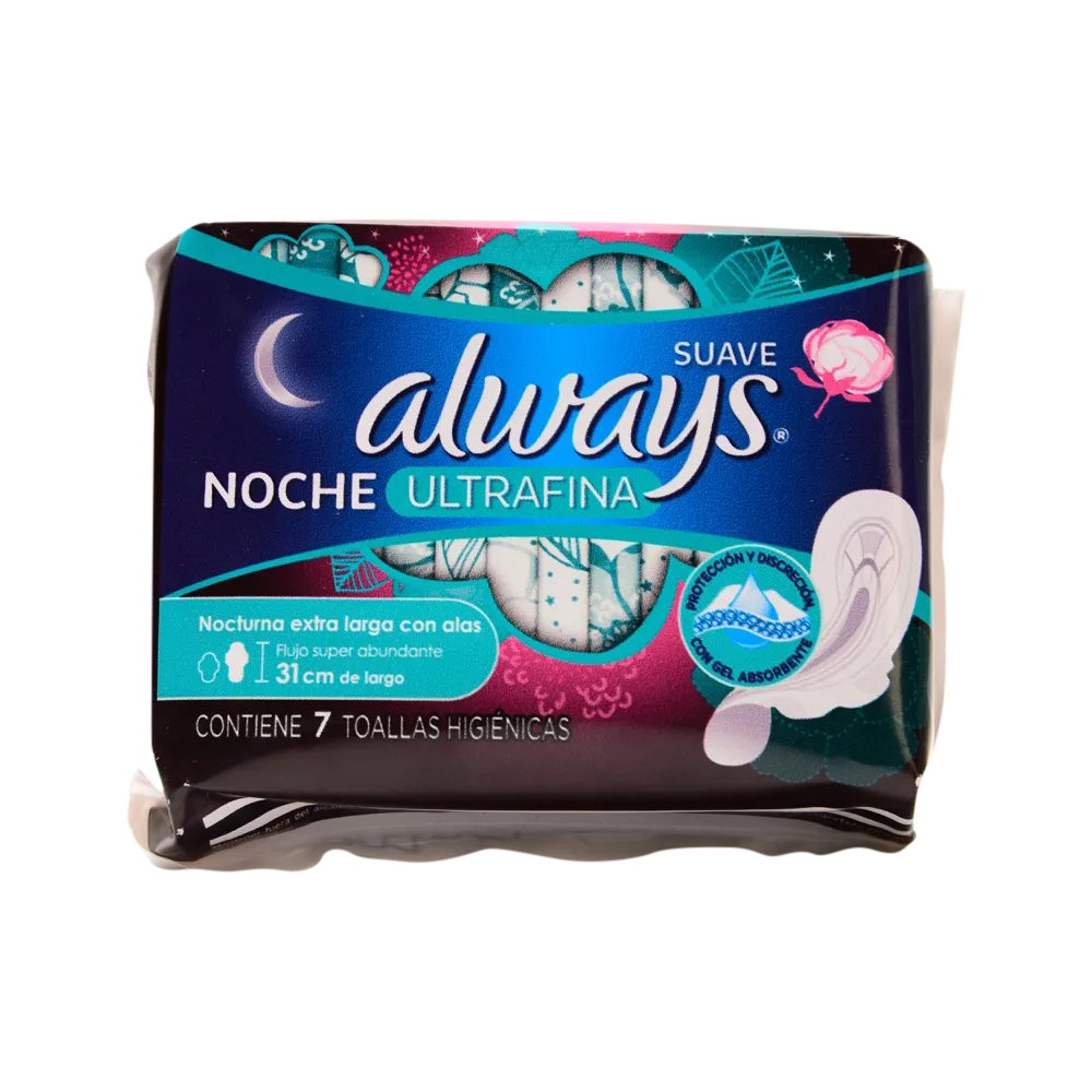 Toalla Nocturna Suave Ultra Always 7 Pza